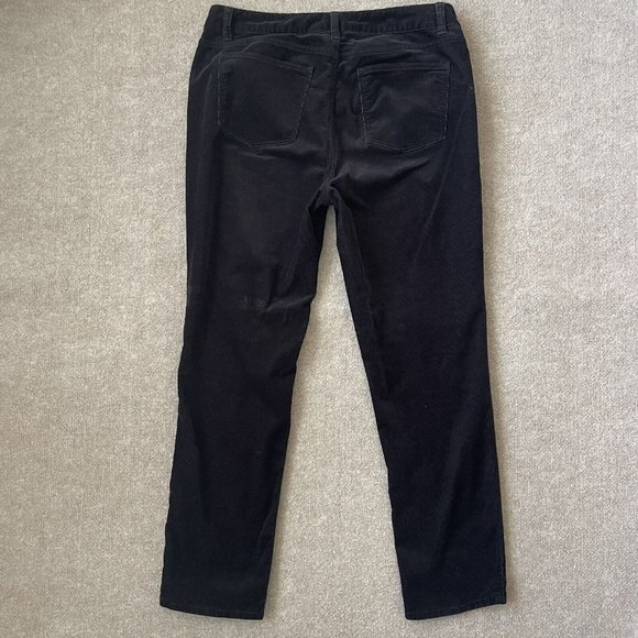 Talbots Pants Womens 12 Black Corduroy Signature Stretch Casual Office Fall - Picture 10 of 12